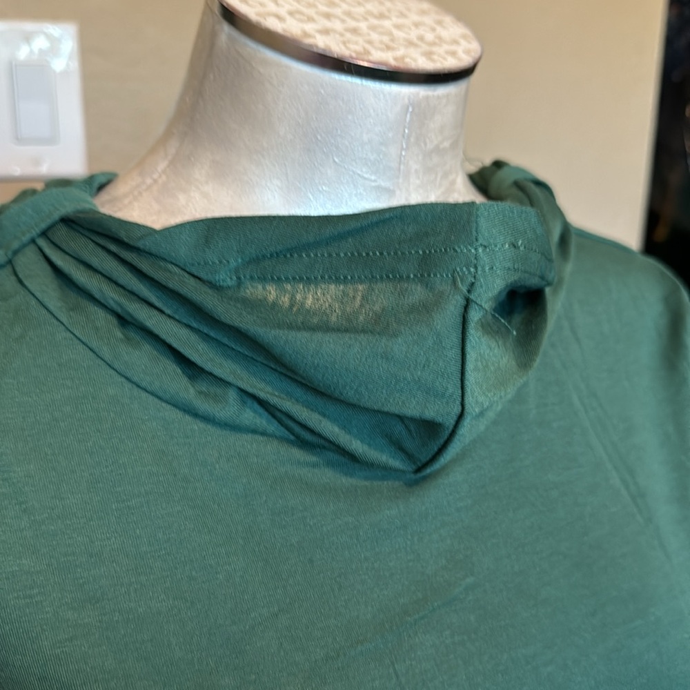 NWT TEMU Green Ruffled Double Belt Hoodie Fashion with Long Sleeve- X-Large - Picture 10 of 16